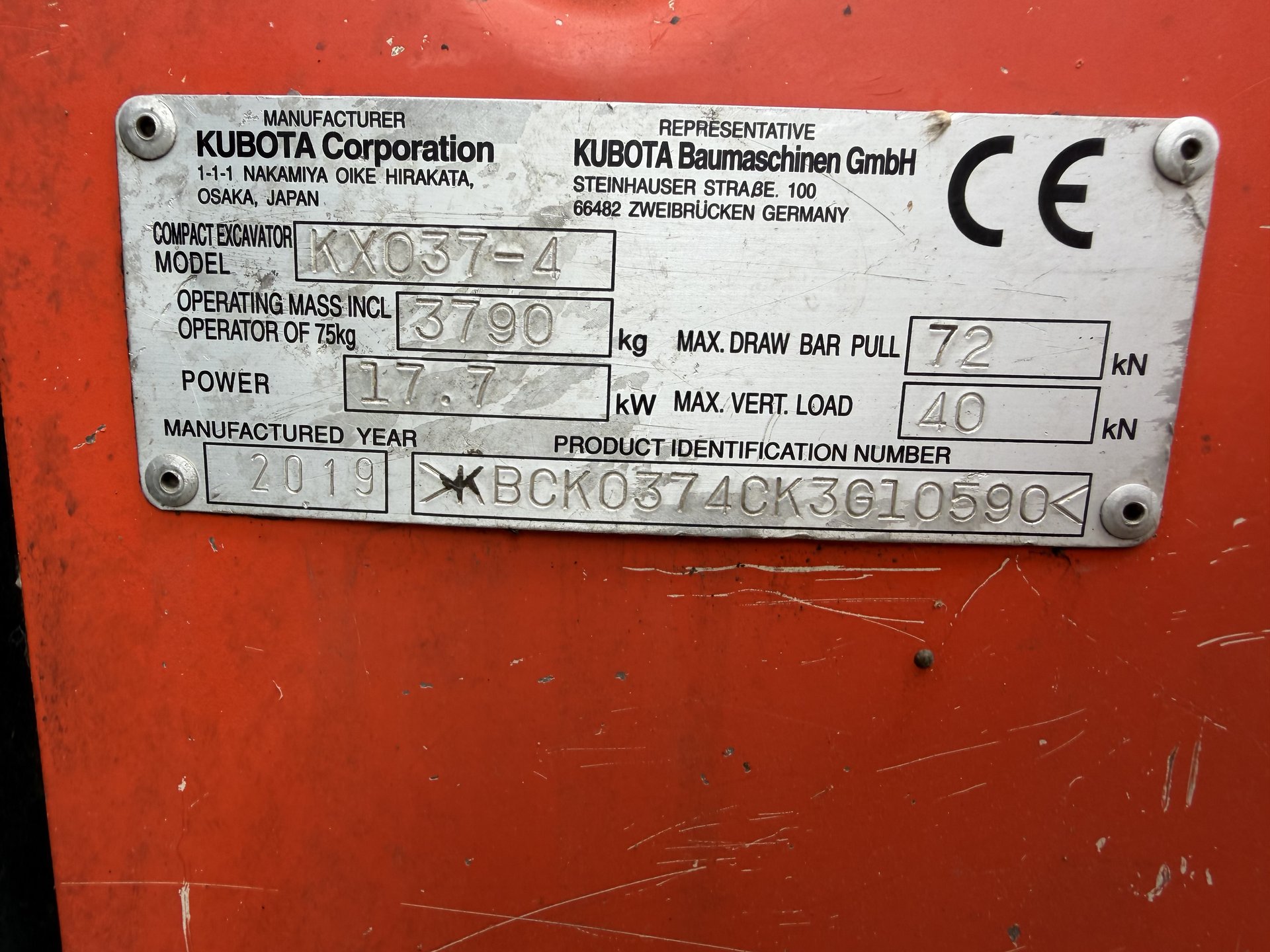 KUBOTA KX 037 - 4
