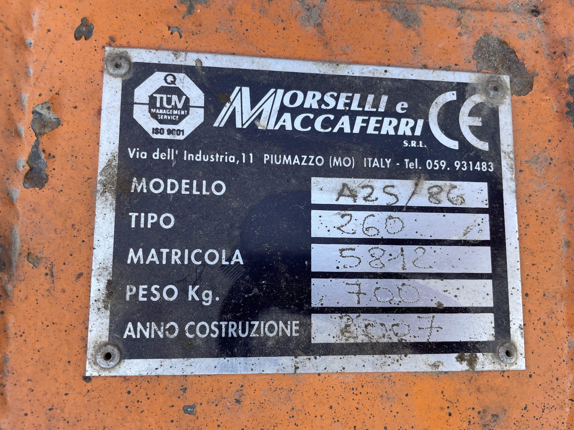 MORSELLI E MACCAFERRI A 25/86